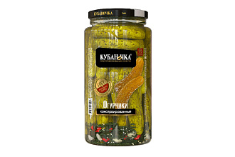 Огурцы маринованные ст/б 1500 гр Кубаночка