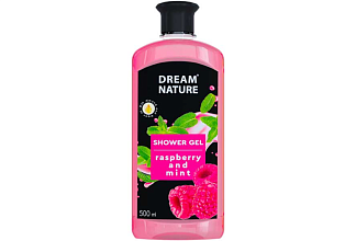 Гель для душа 500 мл "Малина и мята" с маслами миндаля и арганы Dream Nature
