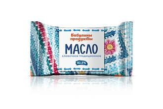 Масло сливочное традиционное Бабулины продукты 82,5% 180г Flow-Pack