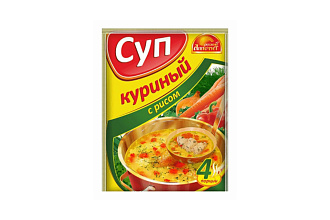 Суп быс/пр Куриный с рисом Русский аппетит, шоу-бокс 60 гр