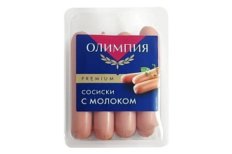 Сосиски с молоком и/о м/а 600г Олимпия