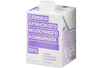 Сливки БМК у/пастер ж.20 0,5л