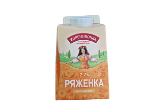 Ряженка м.д.ж. 2,7%, 450 г пэт Кореновочка