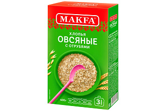 Хлопья Овсяные с отрубями 0,4 Макфа