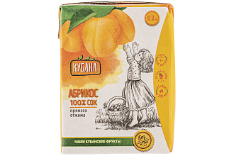 Сок Абрикосовый прямой отжим КУБАНА 1л