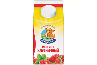 Йогурт с пищев, наполн. Клубника м.д.ж. 2,1%, 450 г Коровка из Кореновки