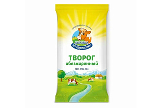 Творог м.д.ж. обезжиренн., 180 г Коровка из Кореновки