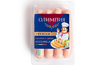 Сосиски с сыром MOZZARELLA м/а и/о 620гр. Олимпия