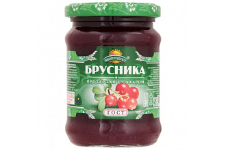 Брусника протертая с сахаром 320гр Экопродукт 